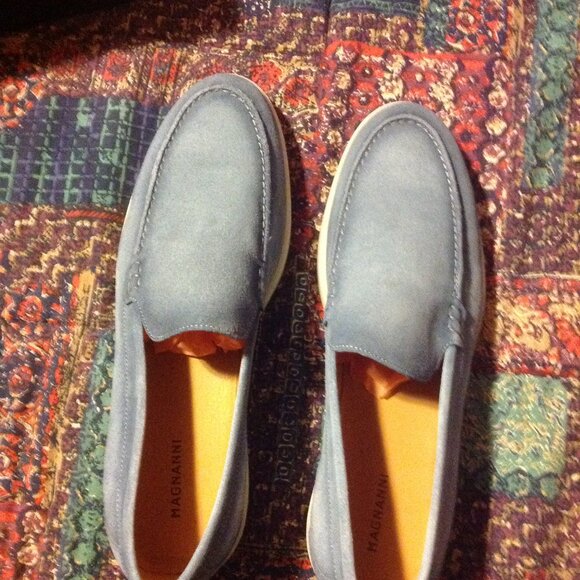 Magnanni Men\'s Paraiso Light Blue Suede Loafers -  Size: 11 (EU44) - New in Box main image 9